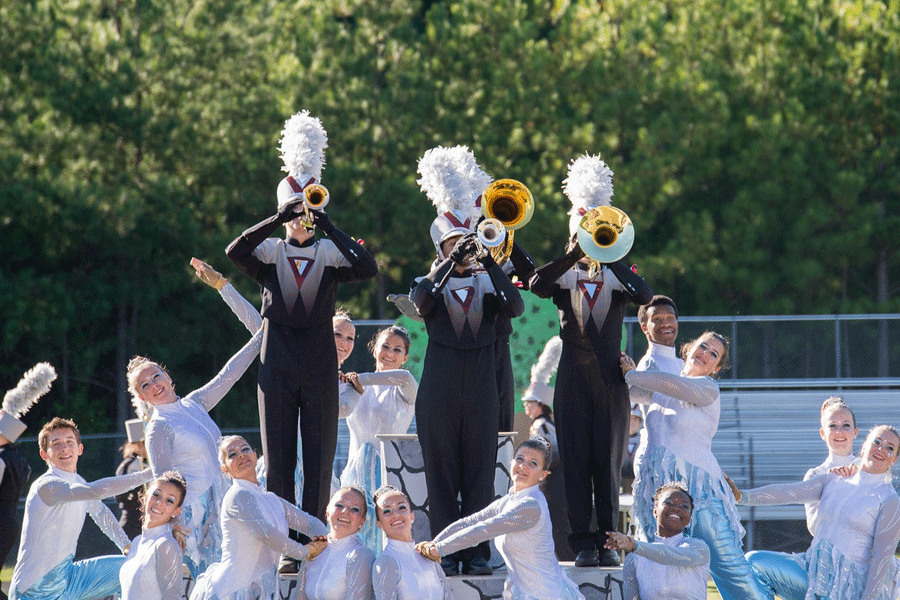 Marching Band performs during Heart of Carolina on home soil.