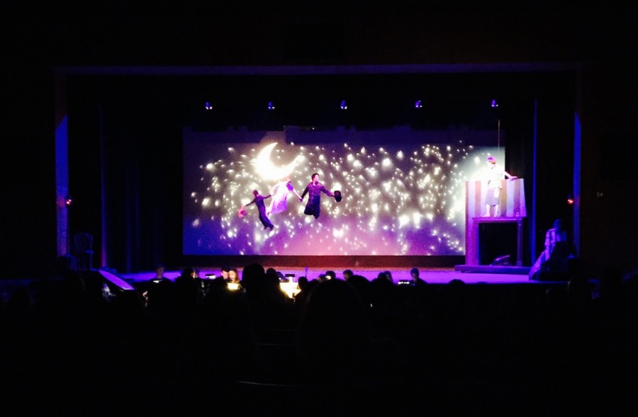 Peter Pan floats across the stage during the Musical.