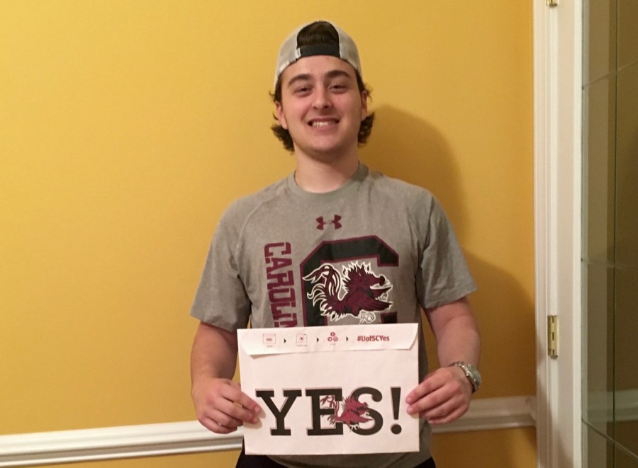 Senior, Owen Drugan received a letter of acceptance from The University of South Carolina.