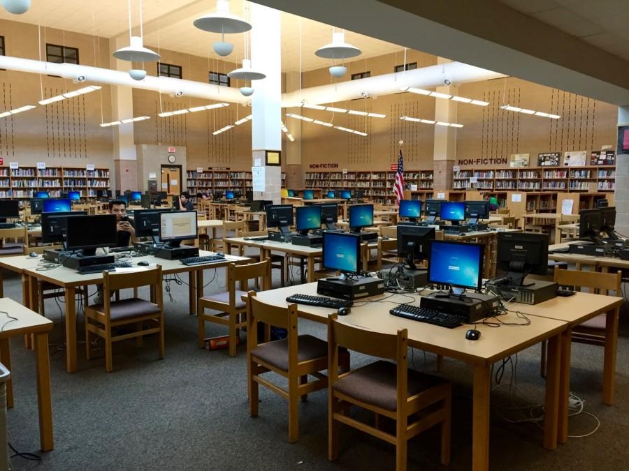 Students begin to gather in the library for Operation Graduation after school.