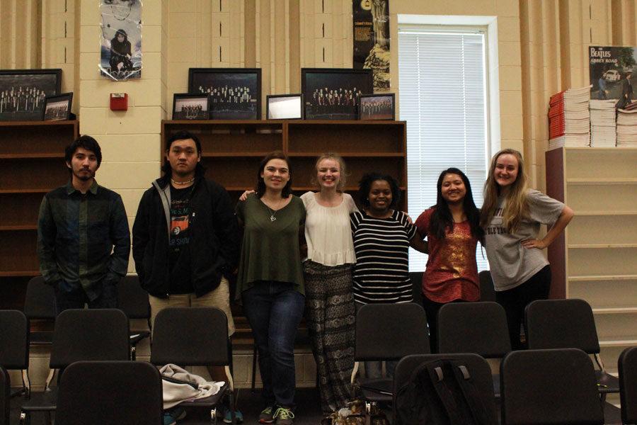 Soloists in Chorus who competed in the statewide Music Performance Adjudication competition, pose for a picture. 