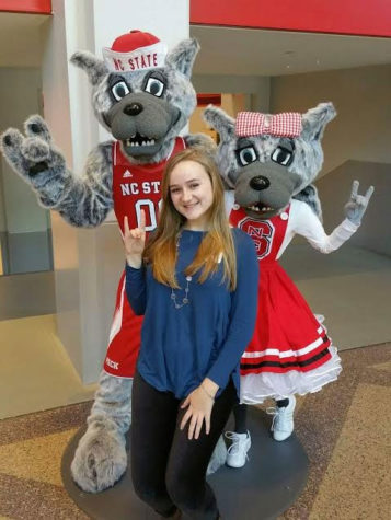 Senior, Natalie Collier parks herself next to some future friends at NC State.