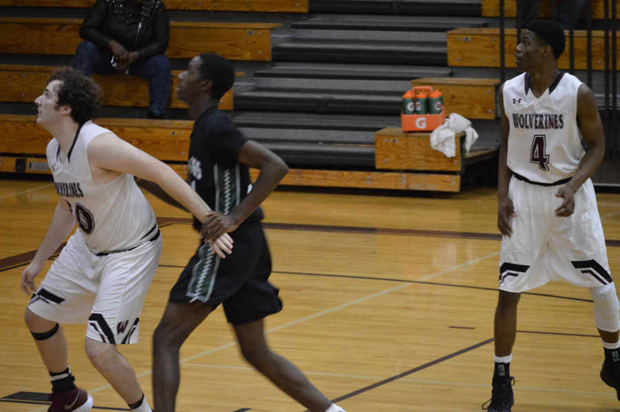 Seniors, Joesph Ortiz and Styles McClain on the prowl for a rebound.