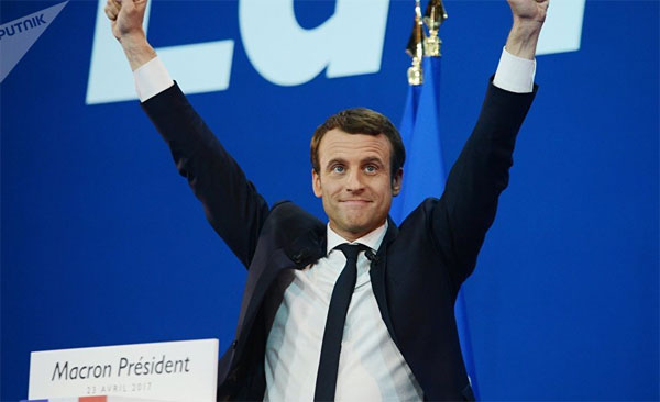 Macron winning the French presidential election