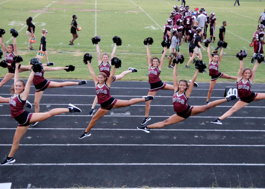 WHS Dance Team entertains the student body during football games.