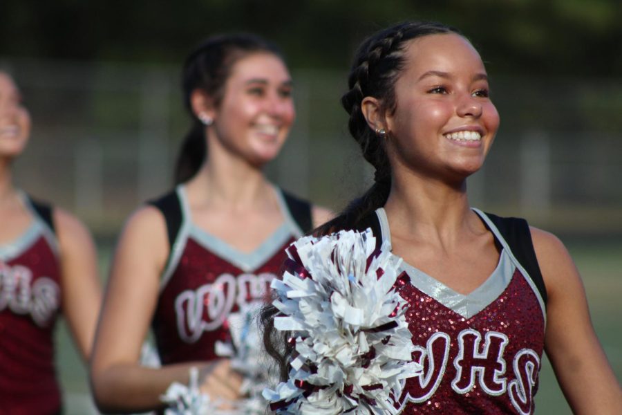 Dance Captain, Ella Romano, performs for the crowd during a pep rally.