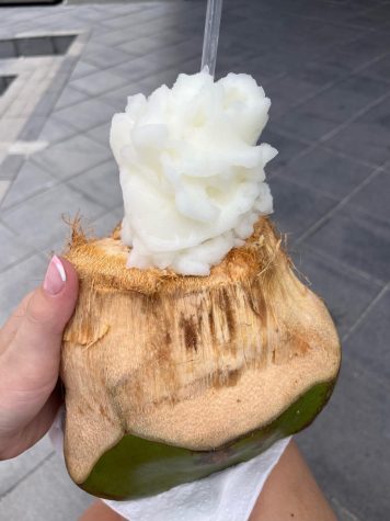 At Lady Dis, you can get a pina colada inside of a coconut! A great treat to have on a hot day.  