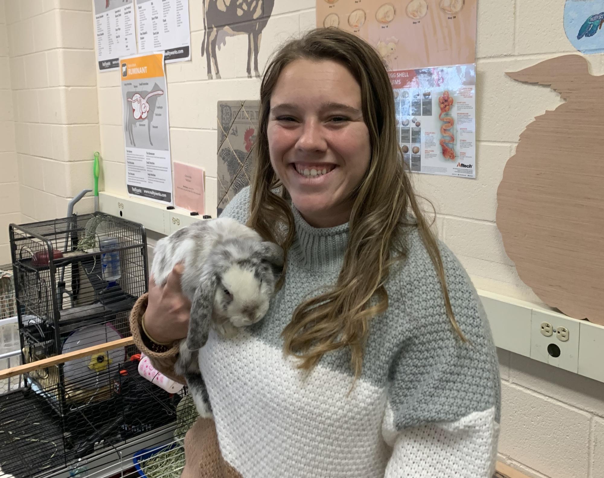 Sydney Smith smiles for a photo. Despite only being the school for two months, shes already introduced new animals to Wakefield.