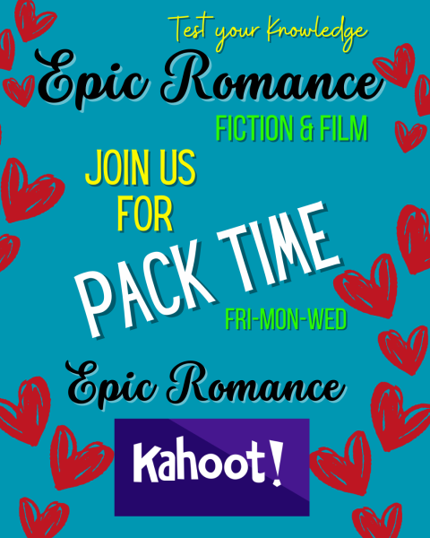 Ms. Deaton, Wakefield High Schools media specialist, is hosting a Kahoot for Valentines Day. It is filled with literary novels and authors with film adaptations.