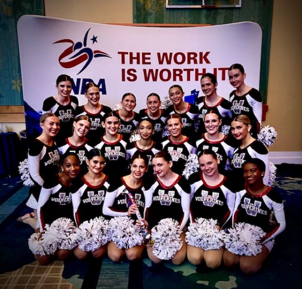 The Wakefield High School Varsity dance team poses with their poms after their competition. The team won tenth place in the nation on the weekend of March 7.

(Photo Courtesy of Shannon Proctor)