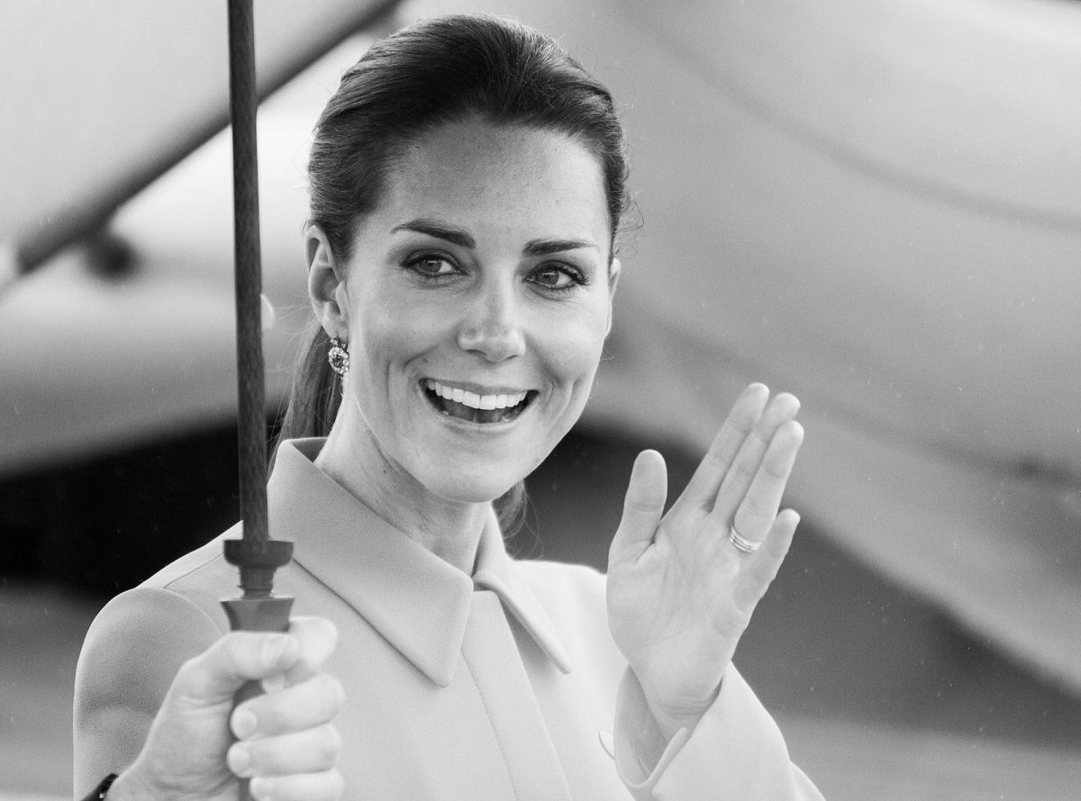 Catherine Middleton waves to a fan in the crowd. (Ricky Wilson via Creative Commons License)