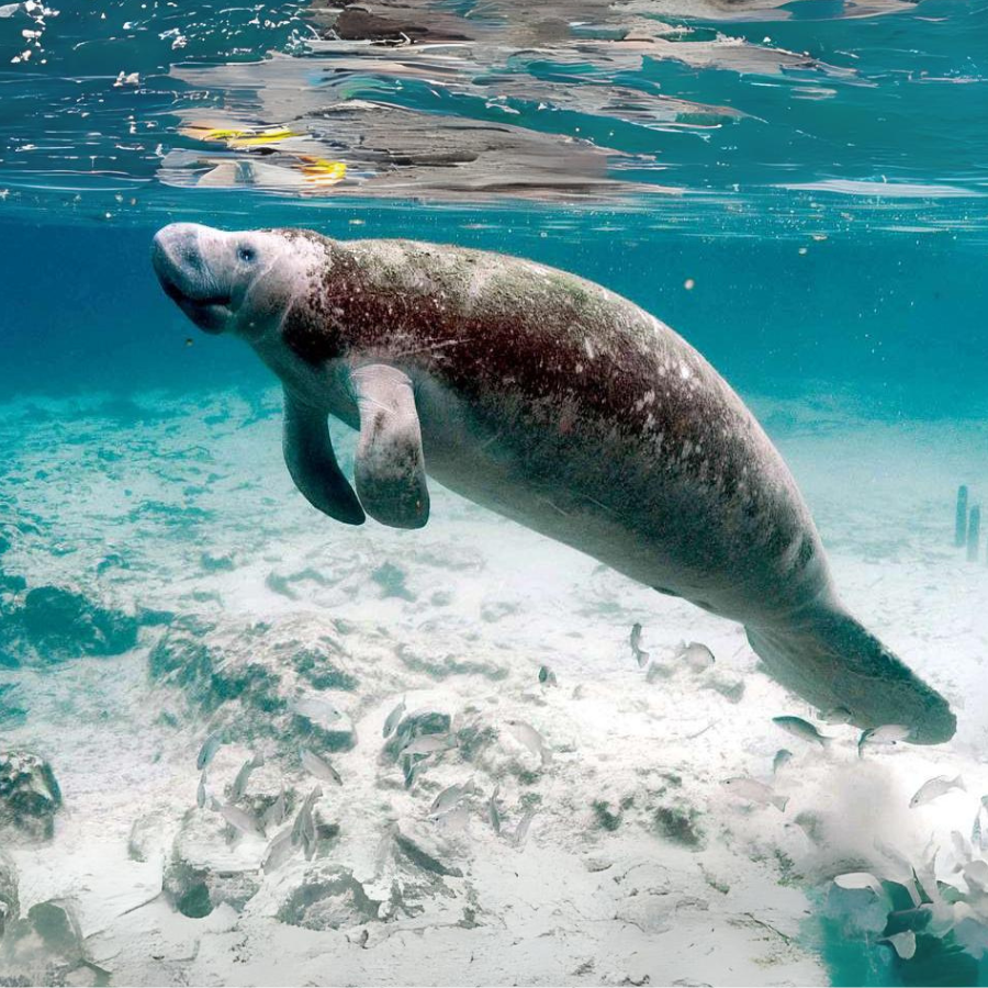 Florida manatees draw tourists to the coasts each year. There are endless opportunities to see them or go swimming with them when on vacation in Florida.

(Photo Courtesy of Ramos Keith via Wikimedia Commons)
