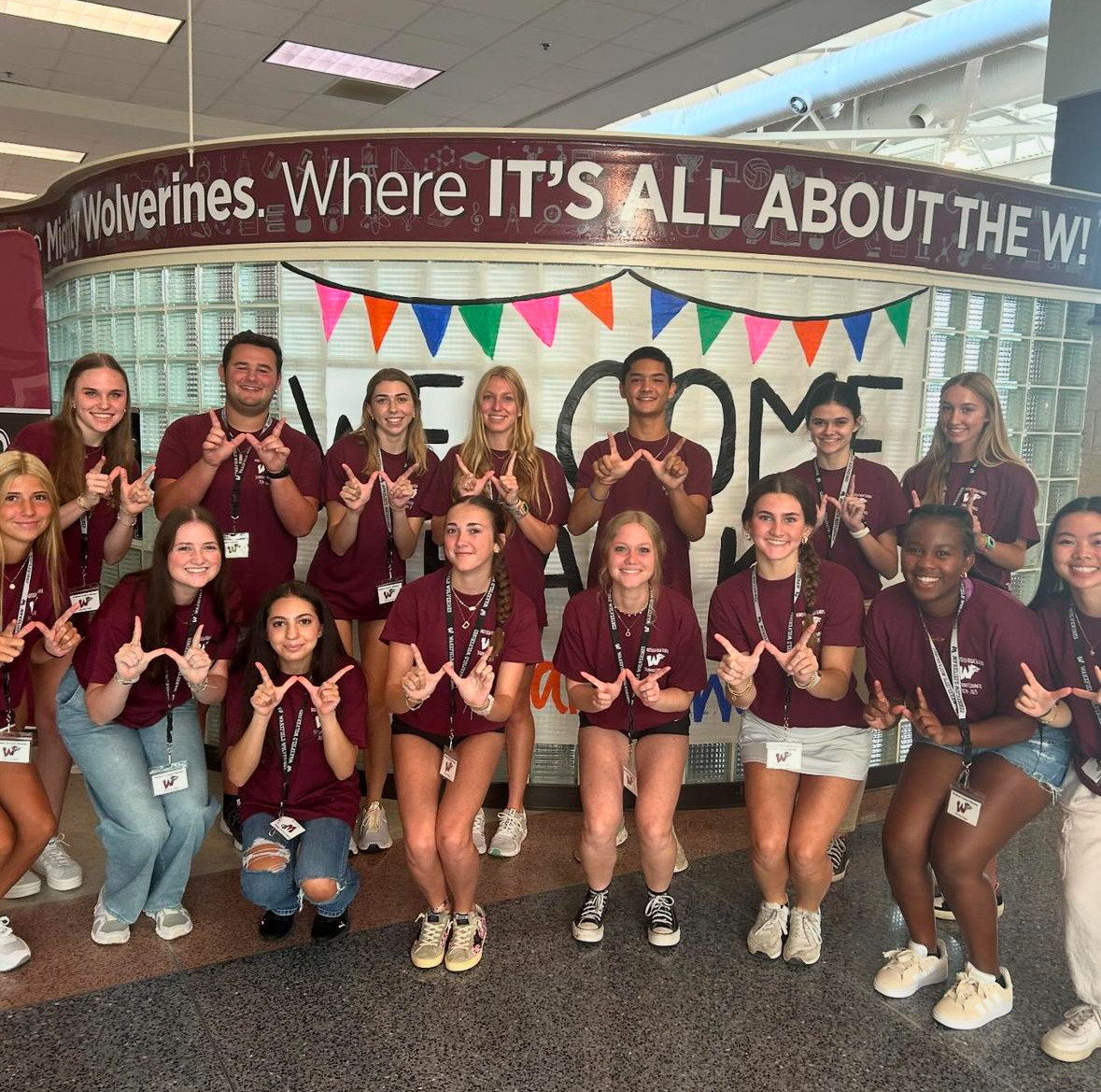 The Wakefield Student Council gathers around the commons glowing with school spirit. They eagerly await the events of the 2024-2025 school year. (Photo Courtesy of Wakefield Student Council)