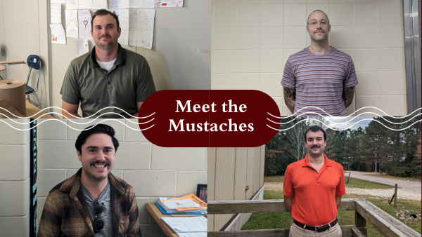 "Movember" participants Peyton Thomas (upper left), Kyle Shields (upper right), Jeren Hernandez (bottom left) and James Popek (bottom right) pose for the camera. Event participants are growing out their mustaches throughout the month of November.