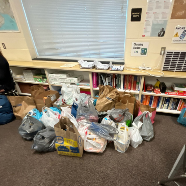 This December, Key Club organized a food drive and donated non perishable items. Food donations can be pictured above. (Photo courtesy of Amelia Fountas).