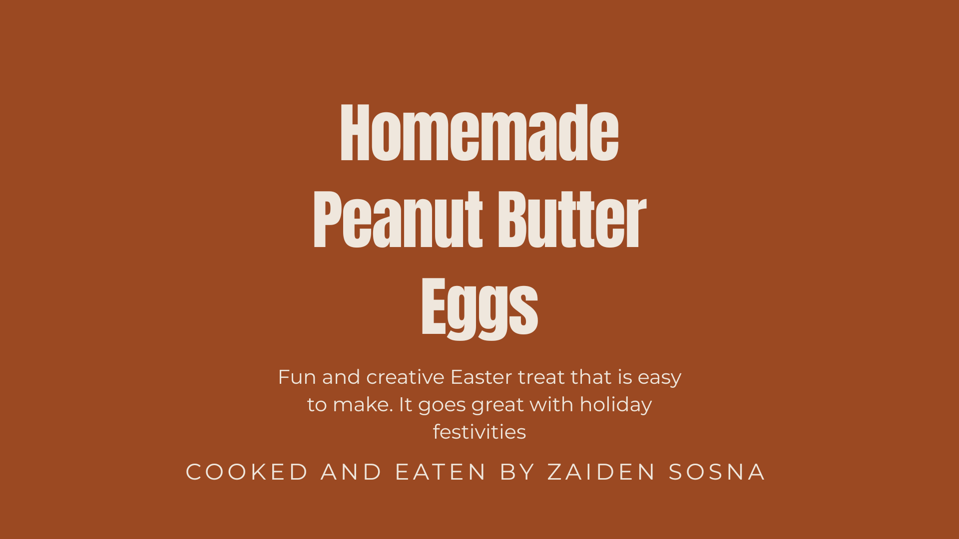 Let's Bake!  Homemade peanut butter eggs
