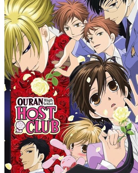 A poster showcases all six members of the host club.