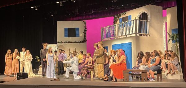 The cast of "Mamma Mia!" performing "I do, I do, I do, I do, I do." They have been hard at work the past few months.